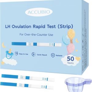 Ovulation Test Strips, Bulk Ovulation Tests, 50 Pack Fertility Tests with Collection Cups, Accurate LH Test for Home, Ovulation Predictor Kit, 5mm Wider 25 MIU/mL