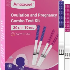 Ovulation Test Strips and Pregnancy Test Strips Kit, Ovulation Strips Fertility Test for Women, 30 LH Test + 10 HCG Test, Ovulation Predictor Kit for Home