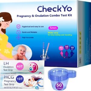 Ovulation and Pregnancy Test Strips Combo: 40 Ovulation Tests&10 Pregnancy Tests,Fertility Tests for Women(40LH+10HCG+50 Collection Cups)