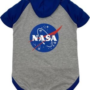 PET NASA Hoodie for Dogs & Cats. NASA Logo Dog Hoody, Large, Outer Space Hoodie for Pets