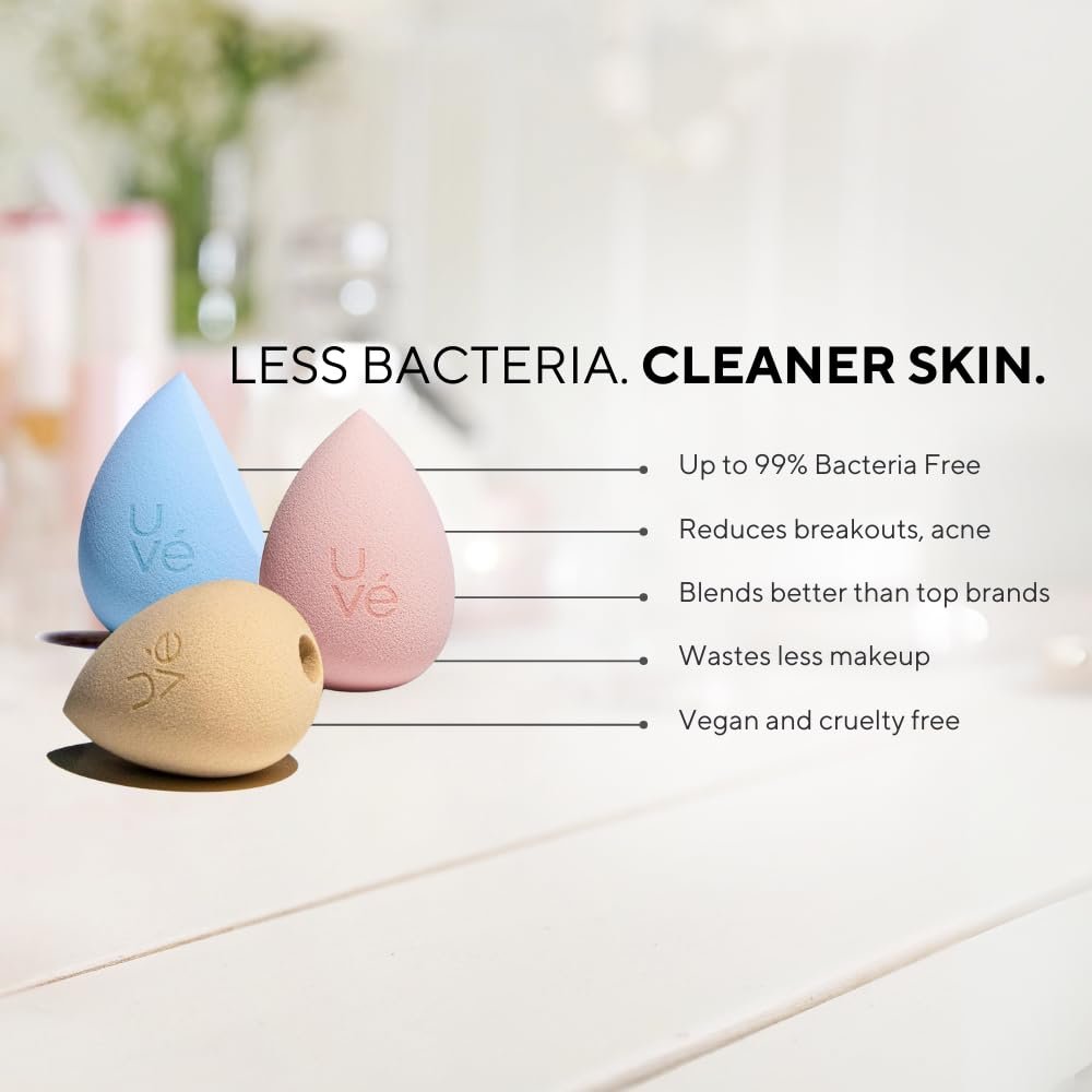 PURE Teardrop Makeup Blender Sponge, Streak Free Application of Liquid, Powder & Cream Foundation, Professional Complexion Blending Tool, Cruelty Free, Vegan, Latex Free - Image 2