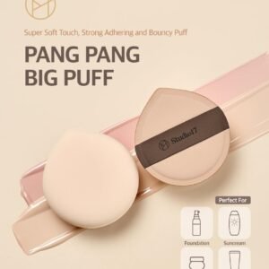 Pang Pang Makeup Powder Puff 1 Pc | Big Makeup Sponge for Foundation | Fluffy Cushion Puff Blender With Latex | Korean Makeup Puff for Foundation and Powder | 2.2In Diamater