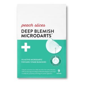 Peach Slices - Deep Blemish Microdarts (9 ct) - Early Stage Pimple Patches for Face - Salicylic Acid, Niacinamide, Hyaluronic Acid, Tea Tree Oil & Cica - Vegan, Cruelty Free, Korean Skin Care & Beauty | Salicylic Acid, Tea Tree Oil, Niacinamide, Cica, Hyaluronic Acid