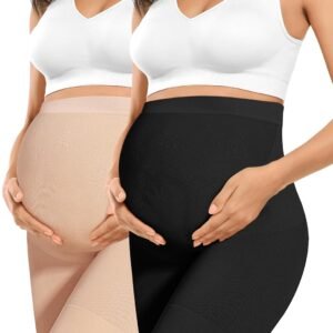 Peauty “Baby Bump” Premium Maternity Shapewear, High Waisted Mid-Thigh Pregnancy Underwear Prevent Chaffing Belly Support
