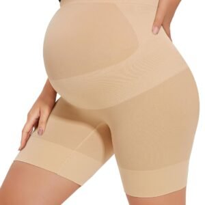 Peauty Seamless Maternity Shapewear & Underwear 2-in-1, Non-Roll Edge Pregnancy Shorts Essentials Maternity Dress(S-3XL)