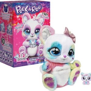 Peek-A-Roo, Interactive Rainbow Plush Toy and Baby with Bonus Bows, Over 150 Sounds & Actions, Kids Toys for Girls Ages 5 and up