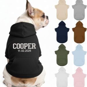 Personalized Dog Hoodie, Custom Embroidered Name Pet Hoodie, Warm Winter Outfit for Dogs, Pet Clothes, Gift for Dog Lovers 3