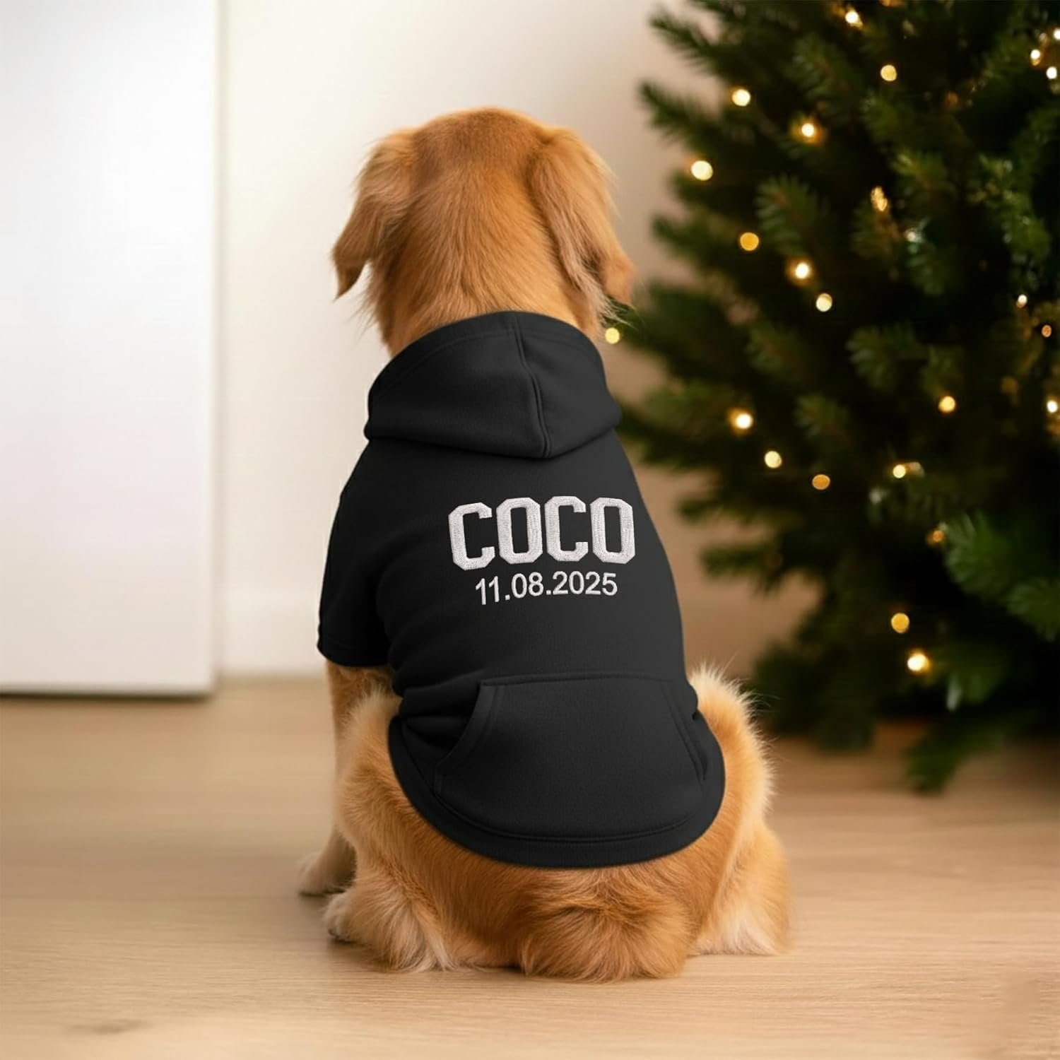 Personalized Dog Hoodie, Custom Embroidered Name Pet Hoodie, Warm Winter Outfit for Dogs, Pet Clothes, Gift for Dog Lovers 3 - Image 2