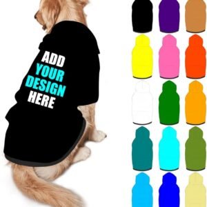 Personalized Dog Hoodie Customized with Name Photo Pet Warm Sweater Hoodie for Medium Large Dogs & Cat Puppy, Black, XXL