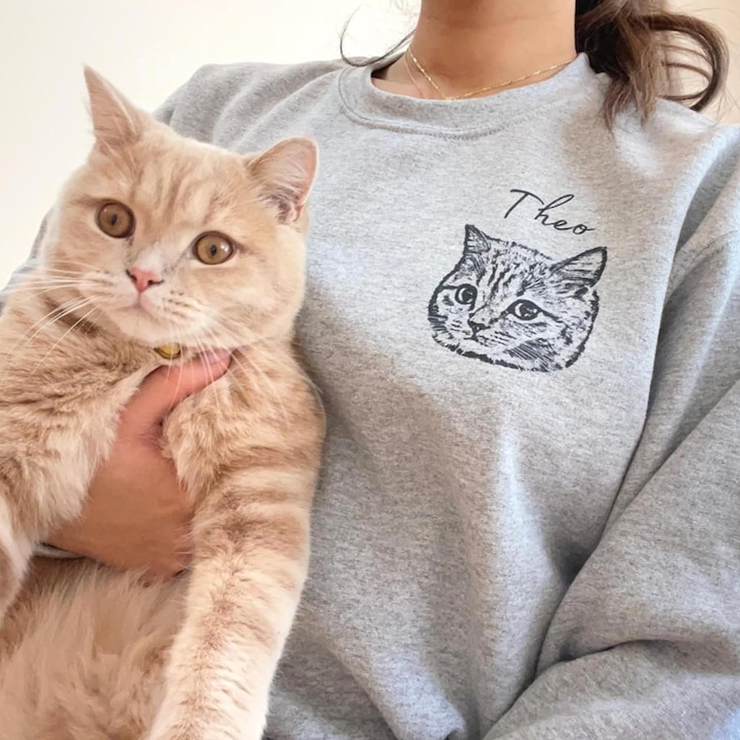 Personalized Dog Hoodie Sweatshirt, Custom Line Art Portrait Dogs Cats Hoodie, Customized Pet Lover Gifts, Pet Name Hoodies Sweatshirts For Women, Dog Mom Gifts - Image 2