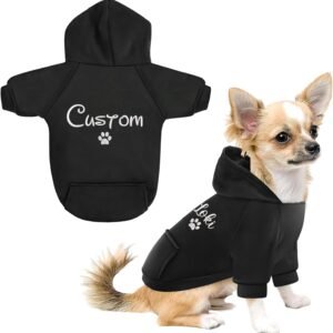 Personalized Name Dog Hoodie-Embroidered & Printed Puppy Sweater with Name/Text-Custom Pet Clothes Warm Winter Outfit for Dogs-Bright Puppy Sweatshirt-Pet Birthday Outfit-Gift for Dog Lovers 1