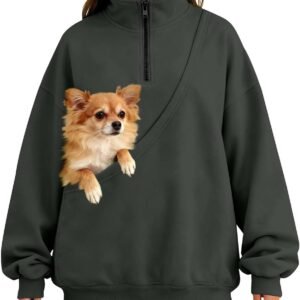 Pet Care High Neck Quarter Zip Jacket Men and Women Sports Leisure Sweatshirt Puppy Animal Carriers Pullover