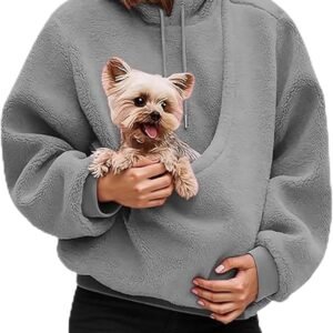 Pet Care Hoodie Fleece,Dog Pouch - Sherpa Fleece Hoodie,forComfortable Pet Carrier for Outdoor Activities