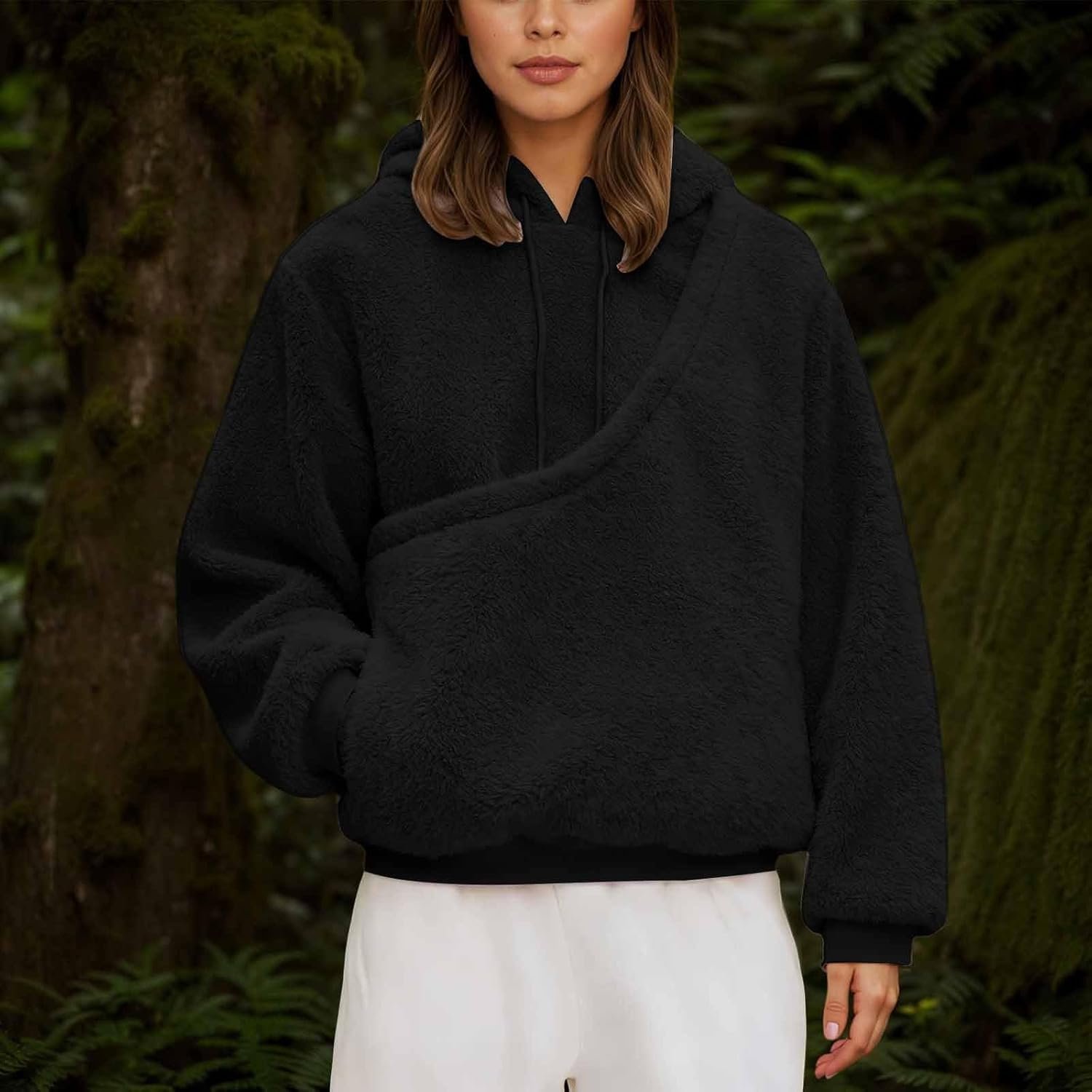 Pet Care Hoodie For Women Fleece Petcare Hoodie Pet Carrier Hoodies Kangaroo Pouch Hoodies with Dog Cat Pouch - Image 2