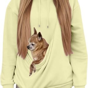 Pet Care Hoodie for Women Kangaroo Pocket Cat Dog Pouch Sweatshirts Pet Carrier Pullover Animal Warm Long Sleeve Tops