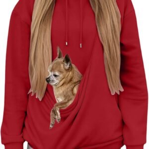 Pet Care Hoodies for Women Casual Loose Fit Kangaroo Pouch Hoodie Cute Pet Carrier Oversized Hooded Sweatshirt Fall
