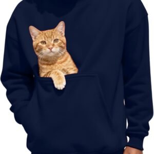 Pet Pouch Sweatshirt Men Kangaroo Pocket Pullover Puppy Cat Care Shirt Dog Carrier Top Animal Holder Crewneck Unisex