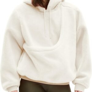 Pet Sling Hoodie Teddy Fleece​ Ultra-Soft Warm ​Pet Hoodie Carrier​ for Cats & Small Dogs 2-15 Lbs, Unisex Fit (White,M)