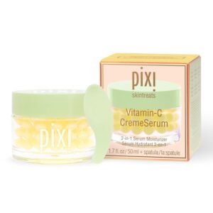 Pixi Beauty Vitamin-C CremeSerum 2-pack | Capsule Cream with Vitamin C Beads & Hyaluronic Gel | 2-in-1 Serum + Moisturizer for Smoother, Radiant-Looking Skin | 2x 1.7 fl.oz / 50 ml