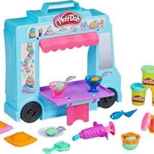 Play-Doh Kitchen Creations Ice Cream Truck Toy Playset for Kids, 20 Play Kitchen Accessories, 5 Colors, Preschool Toys for 3 Year Old Girls and Boys and Up