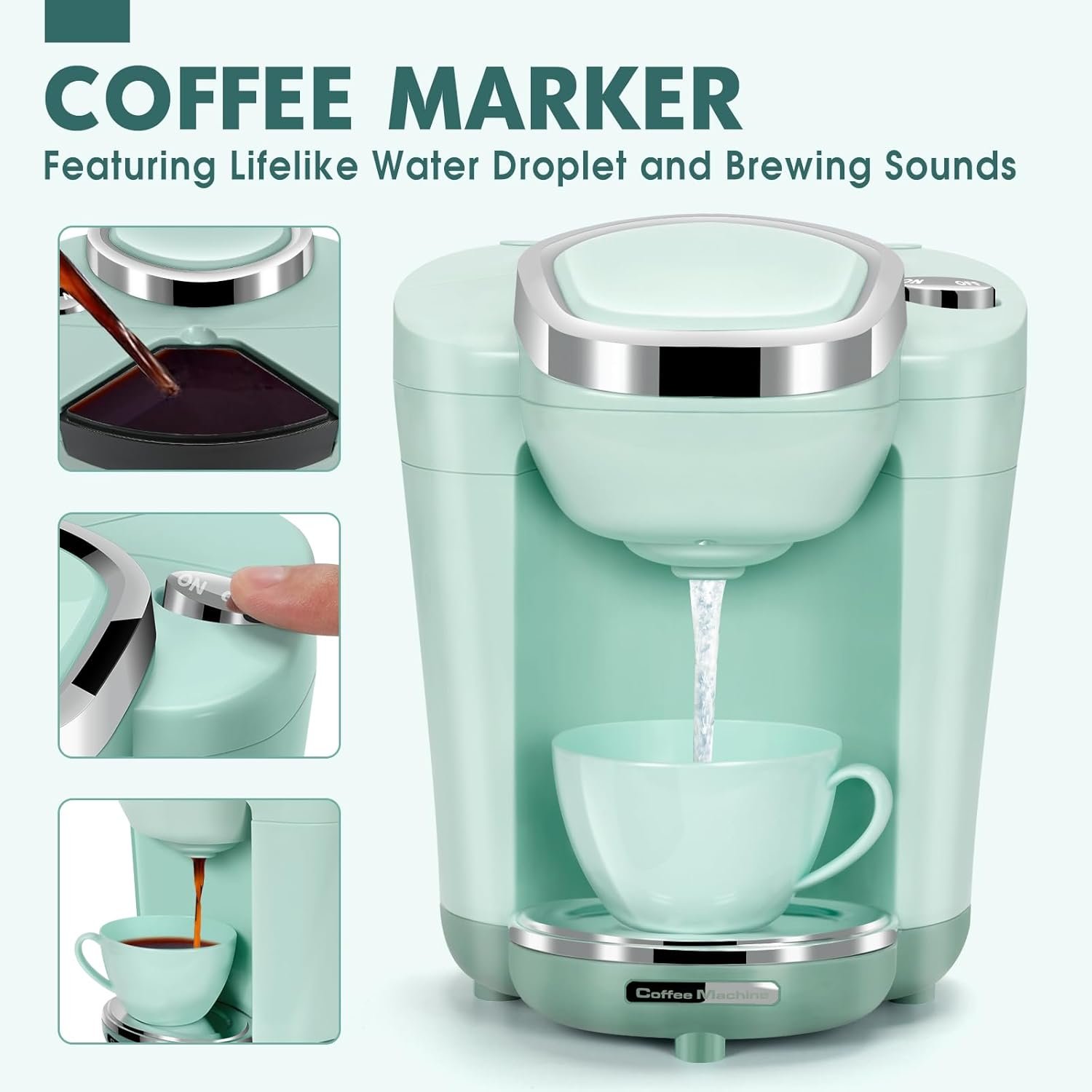 Play Kitchen Appliances Toy Set with Coffee Maker Machine, Mixer, Toaster, Blender, Kids Kitchen Playset, Play Kitchen Accessories with Sound & Light, Birthday Gifts for Kid Girls Ages 3-5 4-8 - Image 2