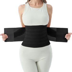 Postpartum Belly Band for Women: Abdominal Binder Post Surgery Compression Support Belt - Waist Trainer Girdle C Section Wrap