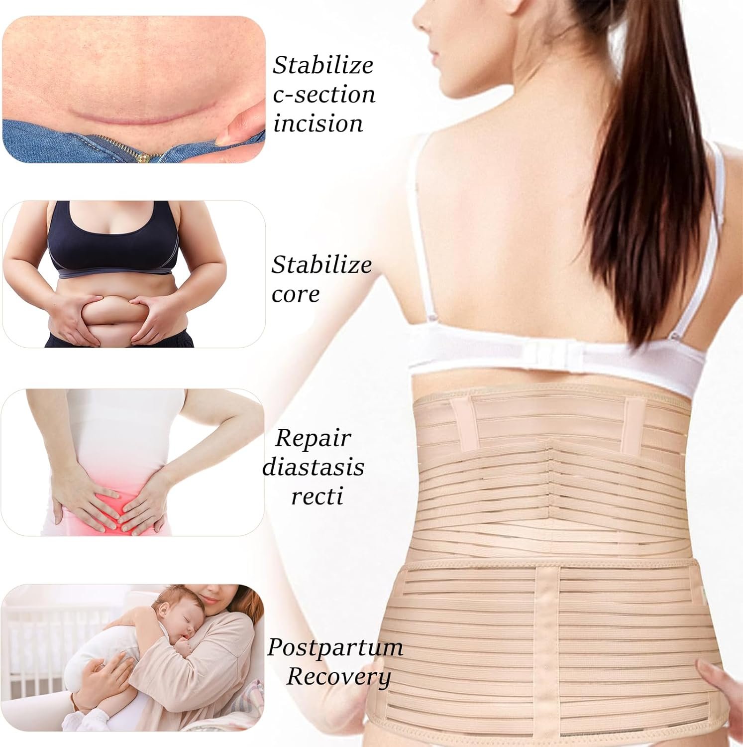 Postpartum Belly Band for Women,Belly Binder for Postpartum Support,Adjustable After Birth Belly Wrap,Belly Binder. - Image 2