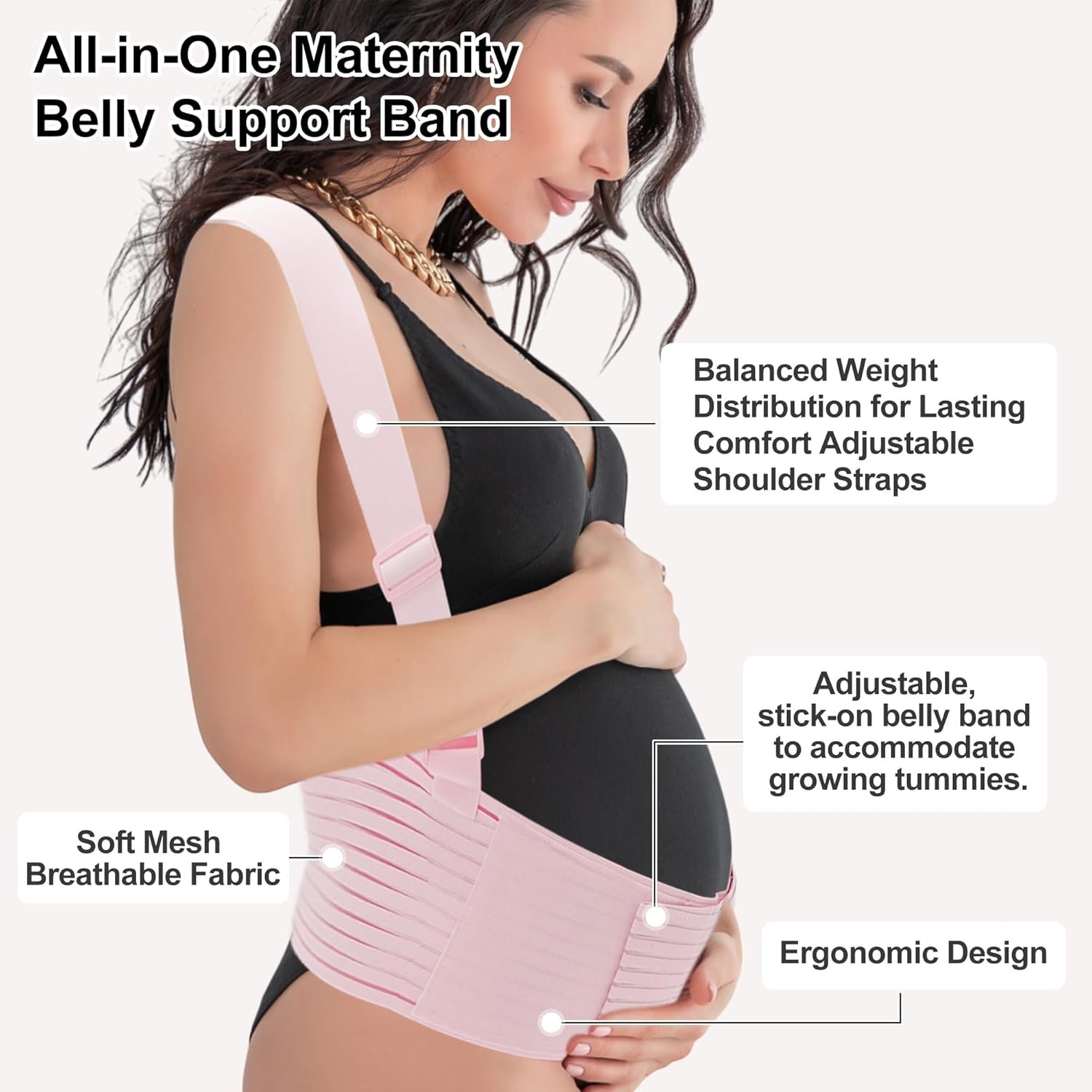 Pregnancy Belly Band, Belly Band with Adjustable Straps, Belly Band for Pregnant Women, Maternity Belt - Image 2