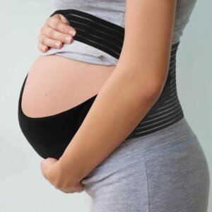 Pregnancy Belly Band, Breathable Belly Support Brace, Pregnancy Support Belt, Lightweight Abdominal Binder, for Abdomen, Pelvis, Black, Large, 1 Set