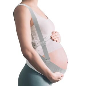Pregnancy Belly Band, Maternity Belly Band with Adjustable Straps, Belly Bands for Pregnant Women, Maternity Belt, Gray, Large