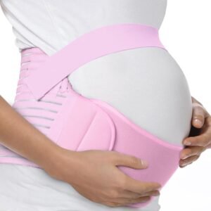 Pregnancy Belly Band for Support - Maternity Belt for Pregnant Women, Adjustable Pregnancy Support Belt, Comfortable for Relief, Plus Size Belly Band for Pregnant (1, Pink, Large)