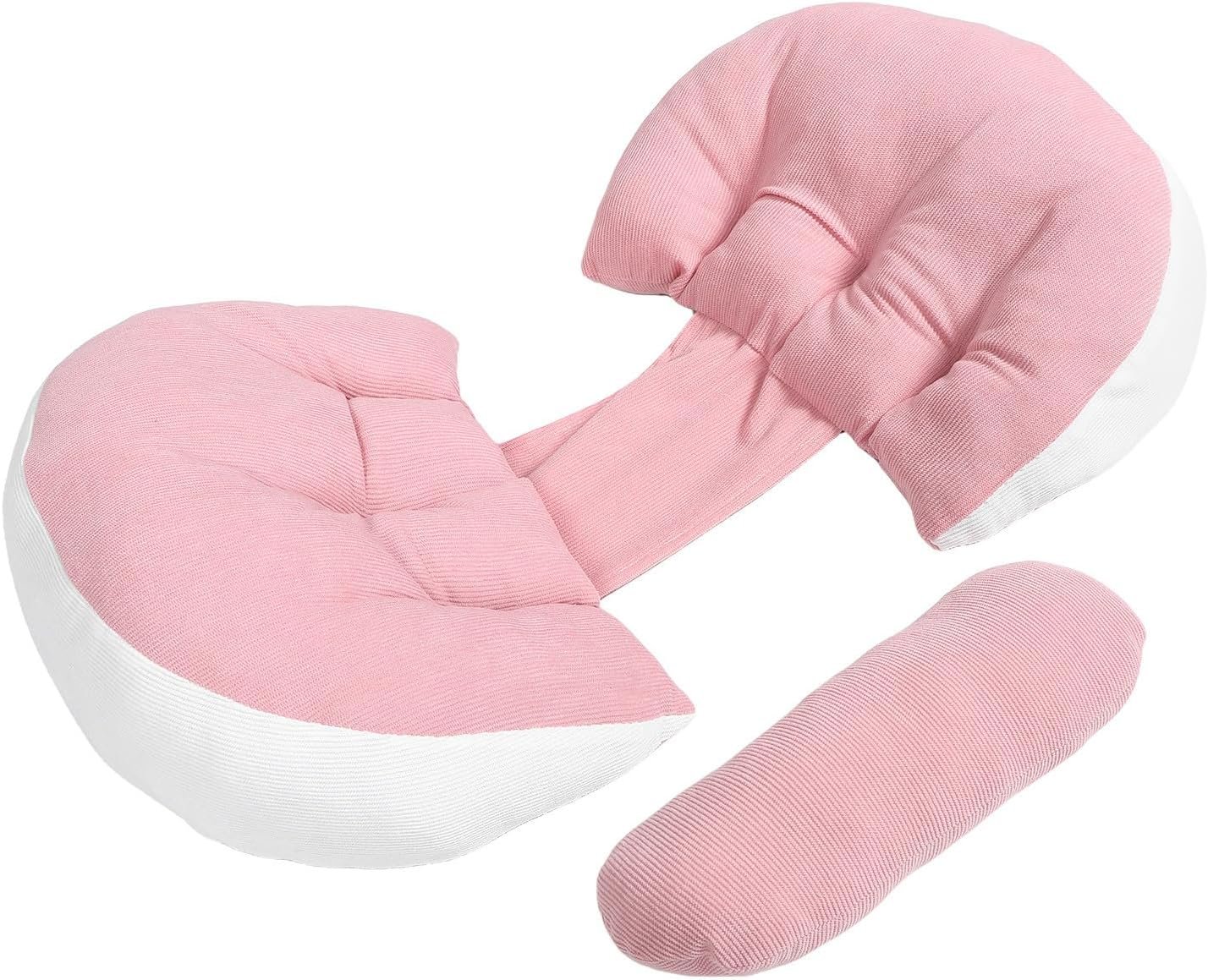 Pregnancy Pillow for Women U Shaped Maternity Belly Support Pillow Side Sleeping Soft Pink Comfort for Pregnant Moms