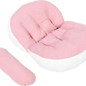 Pregnancy Support Pillow U Shaped Maternity Body Pillow for Side Sleeping with Waist and Belly Support Soft Pink Cover for Stomach Sleepers
