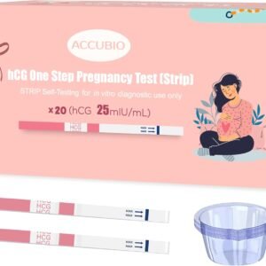 Pregnancy Test Strips with Urine Cups, hCG Detection Home Pregnancy Tests, Sensitive & Over 99% Accurate, 20 Count Individually Wrapped, Rapid hCG Test Strips, 5mm Wider 25mIU/mL