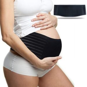Premium Maternity Belly Band - Belly Support for Pregnant Women with Back Pain Relief, Soft Breathable Adjustable Pregnancy Belly Band Fits Up to 58IN/149CM (Black)