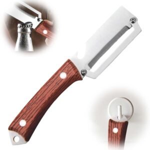 Premium Vegetable Peeler with Wooden Handle and Bottle Opener, 2026 New Stainless Steel Peeler, Multifunctional Peeling Tool for Kitchen Use, Durable Fruit Peeler for Home Cooks (Wood)