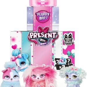 Present Pets Minis, Fluffy BFFs 3-Pack of 3-inch Plush Toys, Kids Toys for Girls Aged 5 and up