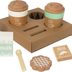 Pretend Play Coffee Cup Toys,Wooden Play Kitchen Accessories,Fake Food Play for Kids Kitchen,Educational Toy for Toddler Children Birthday Gift