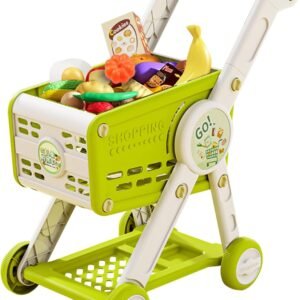 Pretend Shopping Playset Toy Kids Groceries Girls Boys Playing House Toys Big Size Shop Cart 30 Pack Toy with Play Kitchen Accessories