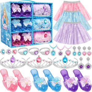 Princess Dress Up Toys & Jewelry Boutique, Girls Role Play Gift for 3+ Year Old Girl Toddler B-Day Party Favors