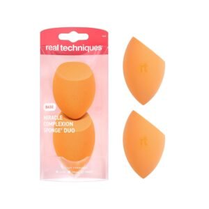 Real Techniques Miracle Complexion Sponge, Beauty Sponge For Makeup Blending & Foundation Application, Full Coverage, Streak-Free Professional Makeup Tool, Cruelty Free, Vegan, Latex Free, 2 Count