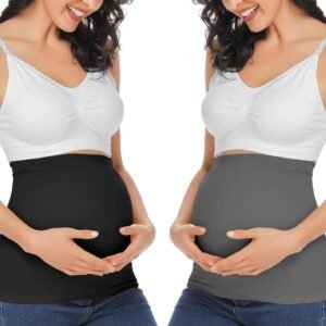 Rheane Pregnancy Belly Support Band Maternity Belly Band Belly Support for Pregnancy Pregnancy Belly Fall Maternity Clothes (Black+Dark+Grey 1)