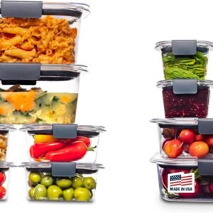 Rubbermaid Brilliance BPA-Free Airtight Food Storage Containers, 24-Piece Set, Easy for Meal Prep, Lunch & Leftovers