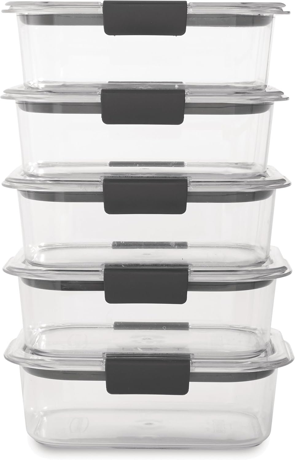 Rubbermaid Brilliance Tritan Plastic Food Storage Containers BPA Free Airtight Lids Ideal for Lunch Meal Prep & Leftovers Set of 5 (3.2 Cup) - Image 2