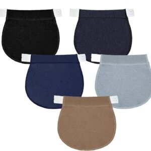 SATINIOR 5 Pcs Maternity Pants Extender Adjustable Belly Bands for Pregnant Women Waistband Expanders Elastic Pant Button Stretch Band for Pregnancy Postpartum