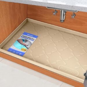SIKADEER 31" x 22" Under Sink Mat Waterproof, Silicone Mat Kitchen Drawer Shelf and Cabinet Liner, Sink Protector for Kitchen Organizers and Storage, Boot Tray Pet Food Mats