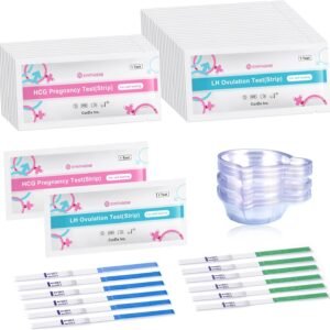 SYNTHGENE Ovulation Test Strips, LH 40 HCG 15 Ovulation and Pregnancy Tests, 40 Ovulation Tests and 15 Pregnancy Tests with 55 Urine Cups, Detect Early Pregnancy and Accurately Track Ovulation