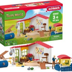 Schleich Farm World - 54PC Baby Animal Hotel Playset with Cute Pets, Caretaker and Movable Accessories - Realistic Animal Figurine Play Set - Fun Educational Toys for Kids and Toddlers Ages 3+ | 42607