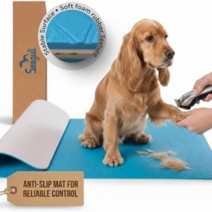Seagull Multipurpose Foam Rubber Pet Grooming Table Mat 24 x 36 Inch Dog Grooming Mat for Table Cat Grooming Mat Dog Bath Mat Pet Vet Mat Non Slip Soft Waterproof Light Blue