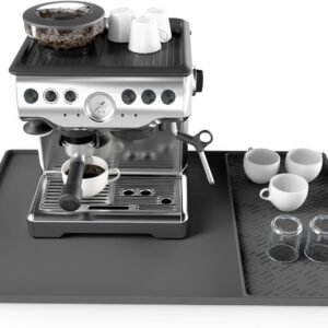 Silicone Coffee mat 24''x16'' – Non-Slip Bar Mat with Detachable Drying Layer for Espresso Machines, Countertops & Dish Racks